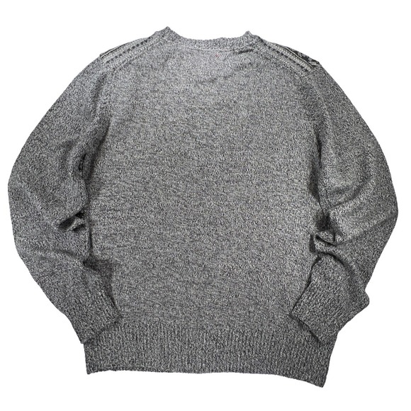 Weatherproof Sweater Mens Medium Gray Black Newsprint Crewneck Cotton NEW NWT - Picture 5 of 11